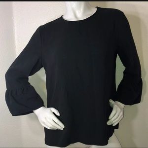 Madewell Dolman Bell Sleeve Blouse Black Large
